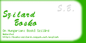 szilard bosko business card