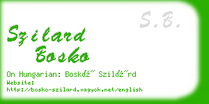 szilard bosko business card